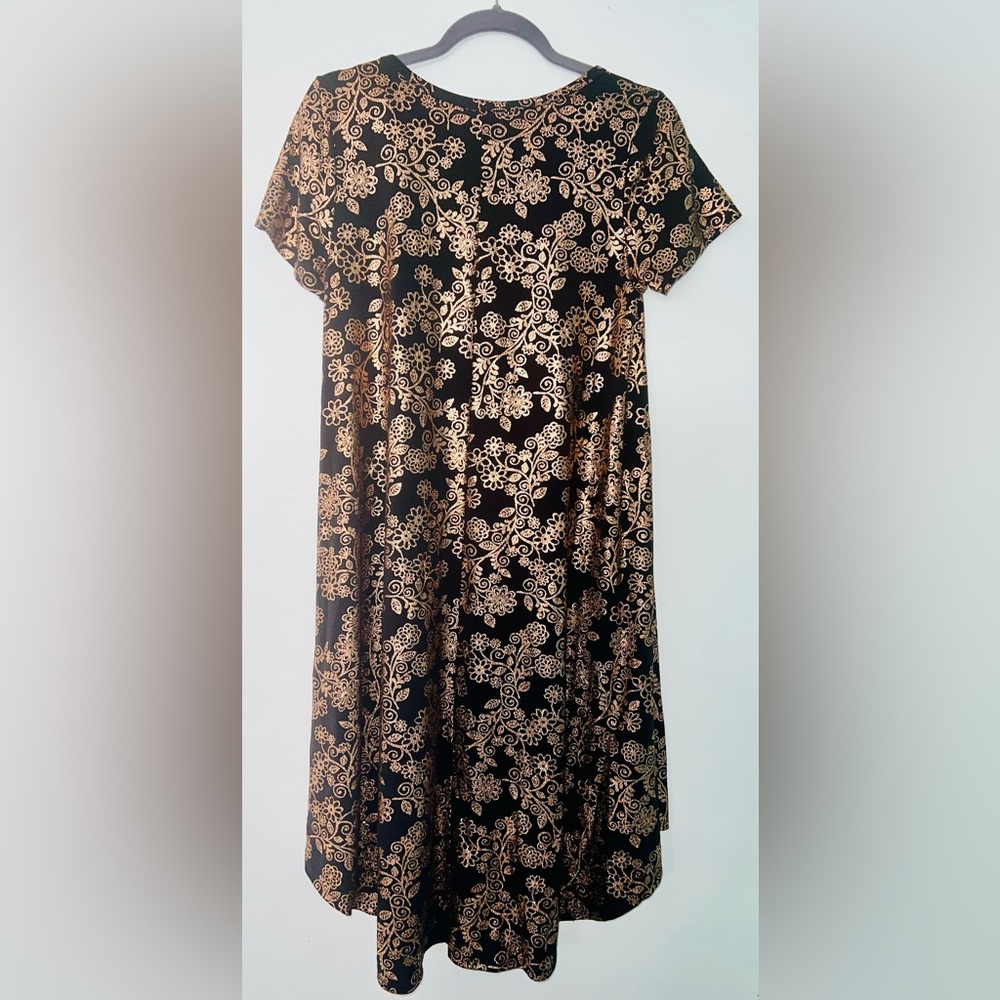 LuLaRoe Black Dress with COPPER Patterns - Picture 2 of 3